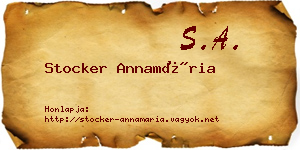 Stocker Annamária névjegykártya