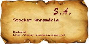 Stocker Annamária névjegykártya